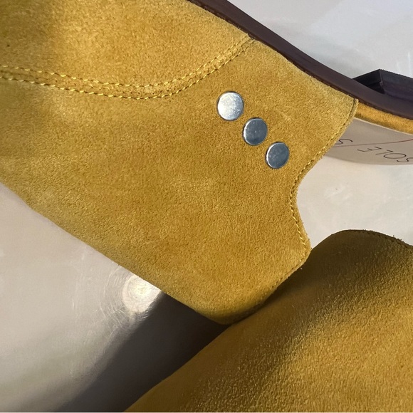 Sole society suede leather yellow flat slides size 9 - Picture 7 of 11